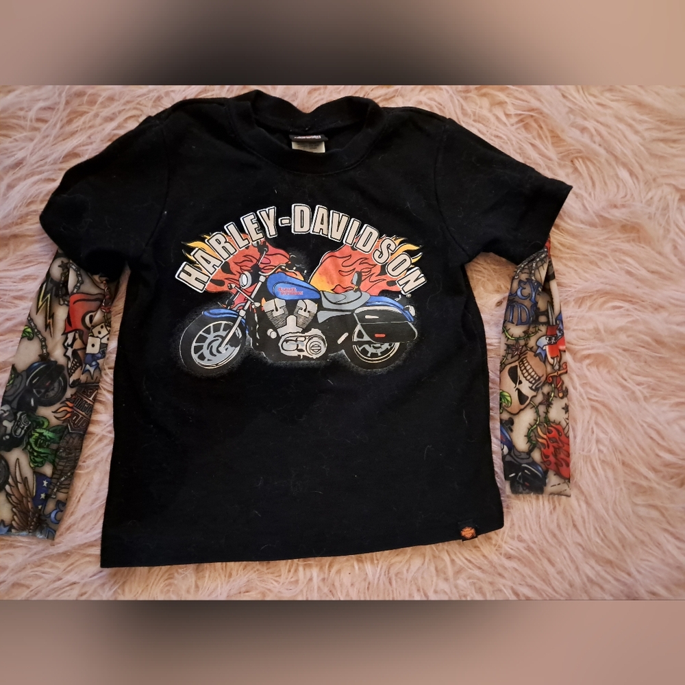 Harley-Davidson Graphic Tattoo Long Sleeve Shirt